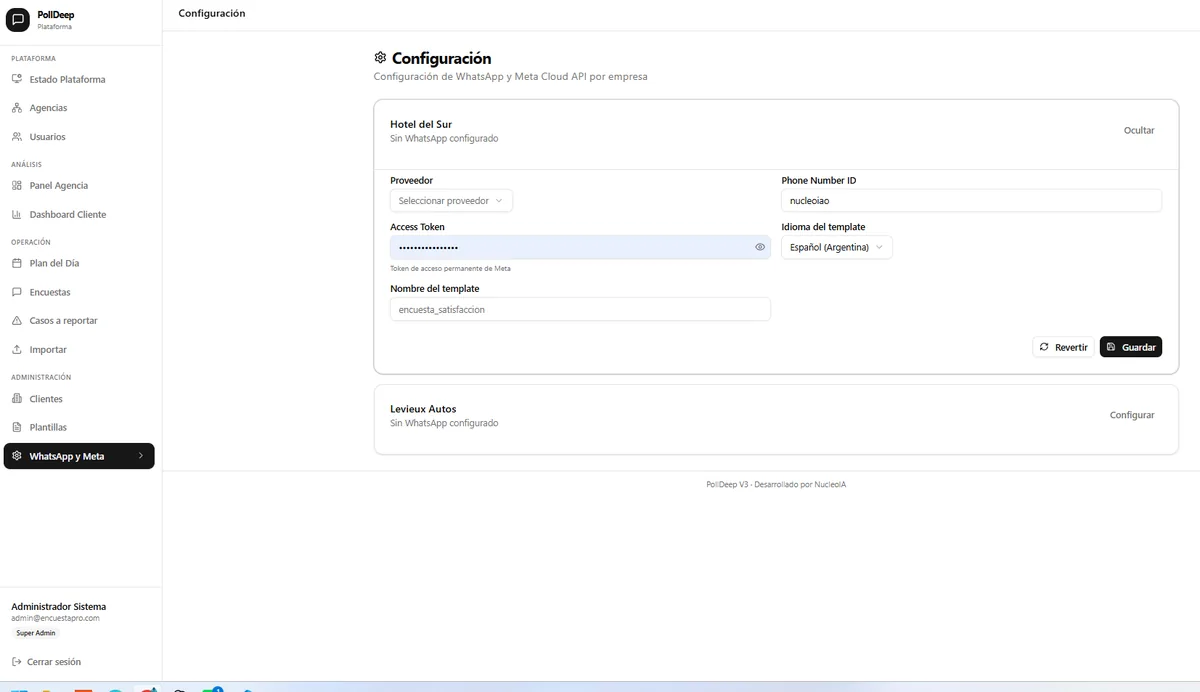 Configuracion de WhatsApp y Meta Cloud API
